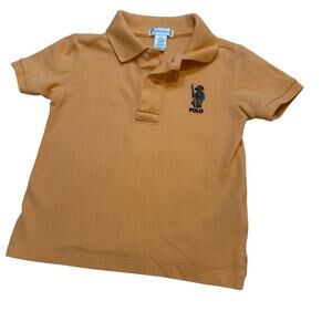 Ralph Lauren Orange Polo Tee sz 24 m Fishing Polo Bear